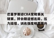 金年会足球-巴塞罗那迎CBA常规赛关键赛，转会期遗憾出局，压力陡增，训练强度明显提升的简单介绍